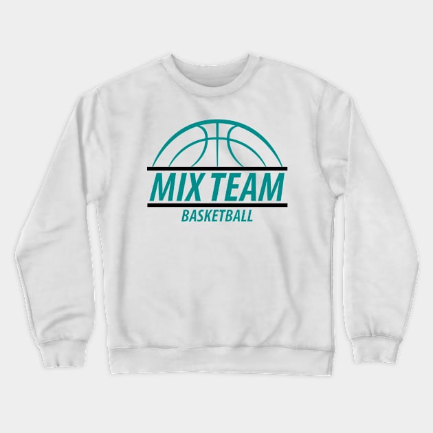 Mix Team Basketball Crewneck Sweatshirt by AYDesign